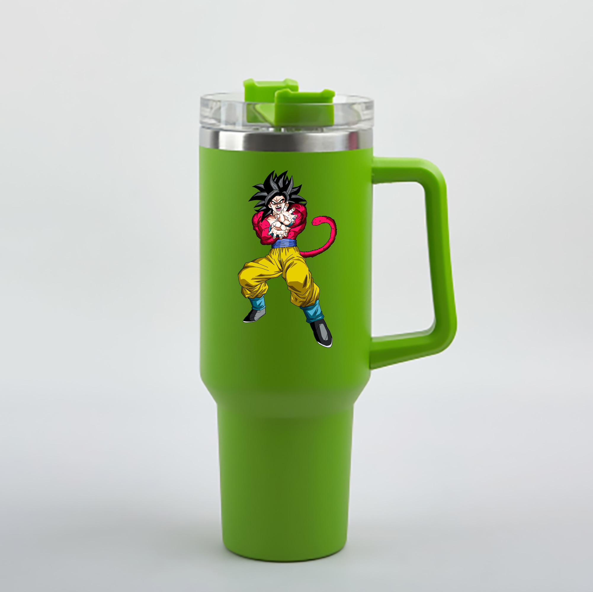 （画像用） ドラゴンボール 孫悟空（そん ごくう）Son Goku カカロット DRAGON BALL Kakarotto 1200mL車用タンブラー - クリスタルステッカー（プラスチックストロー付き）